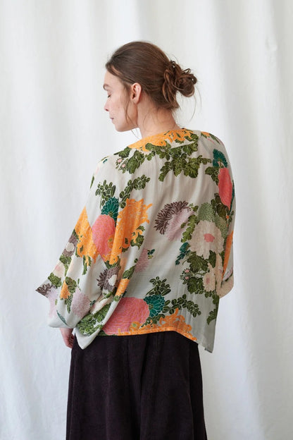 Kort kimono Jaquard Putty