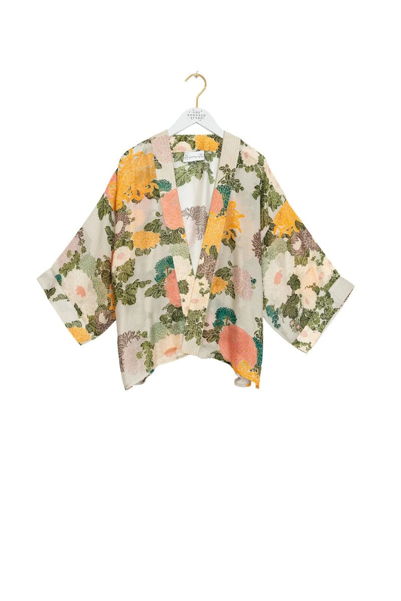 Kort kimono Jaquard Putty