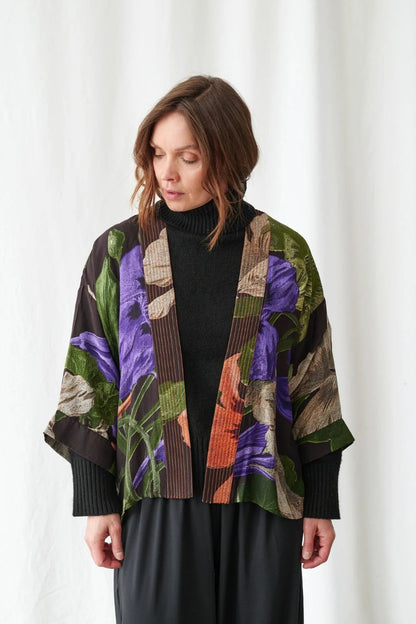 Kort kimono Nasturtium Black