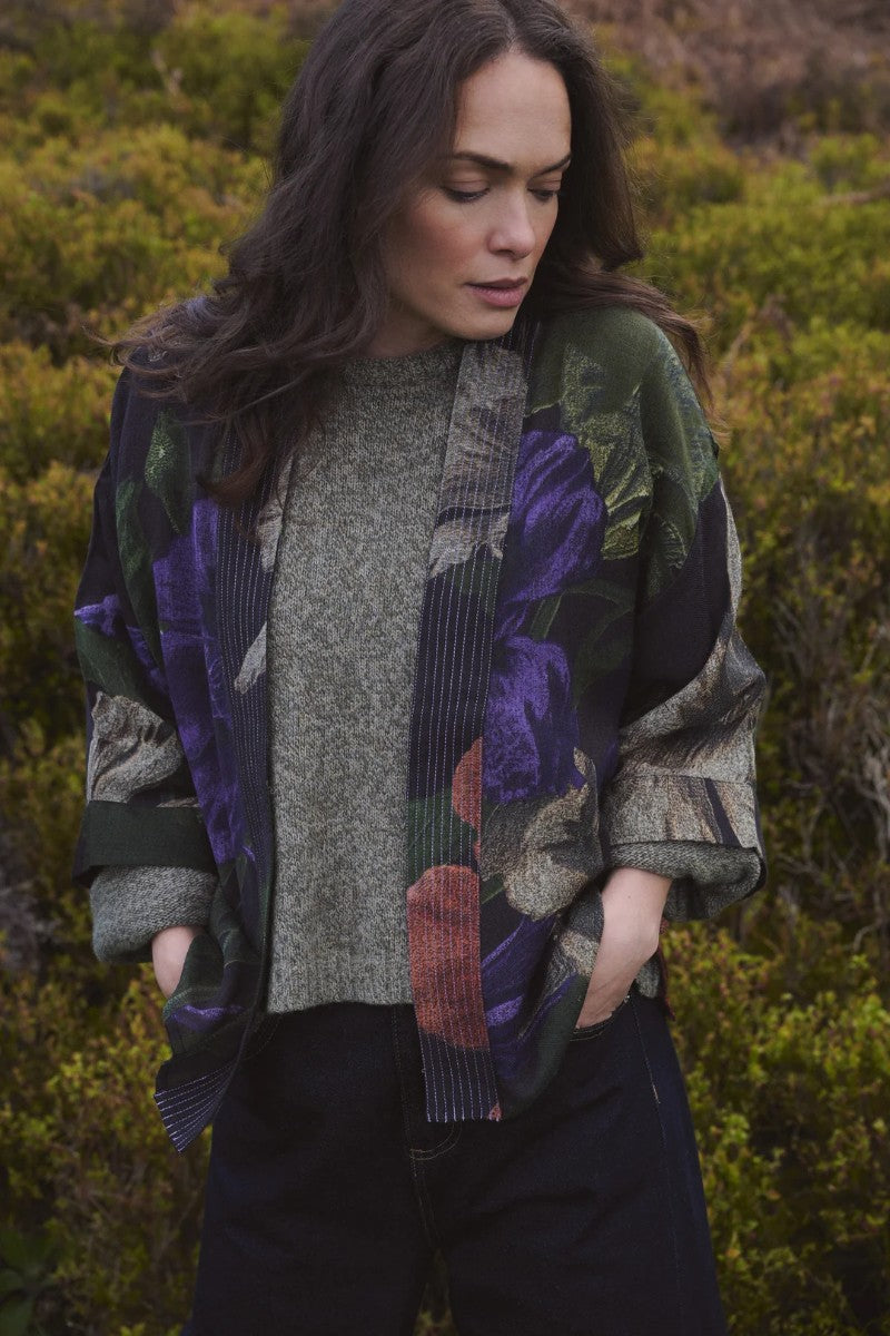 Kort kimono Wool Nasturtium Black - One hundred stars