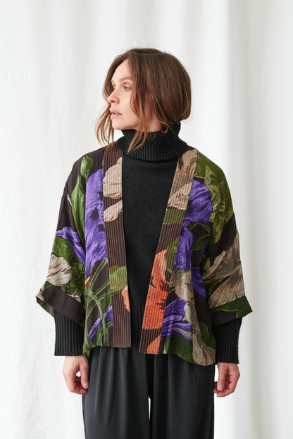 Kort kimono Nasturtium Black