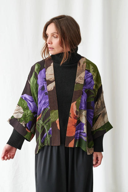 Kort kimono Nasturtium Black
