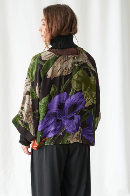Kort kimono Nasturtium Black