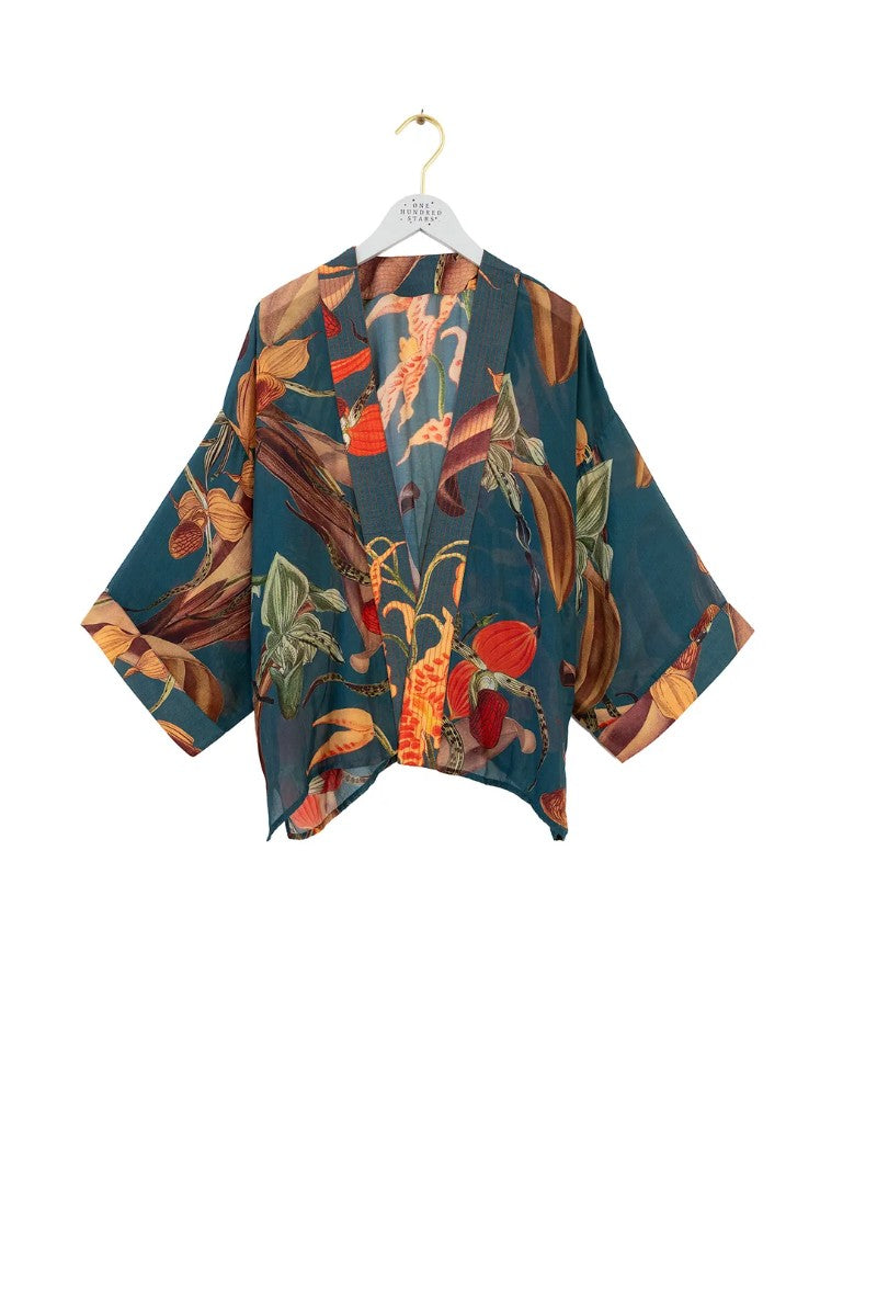 Kort kimono Orchid Teal