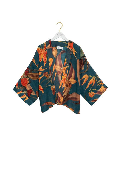 Kort kimono Wool Orchid Teal - One hundred stars