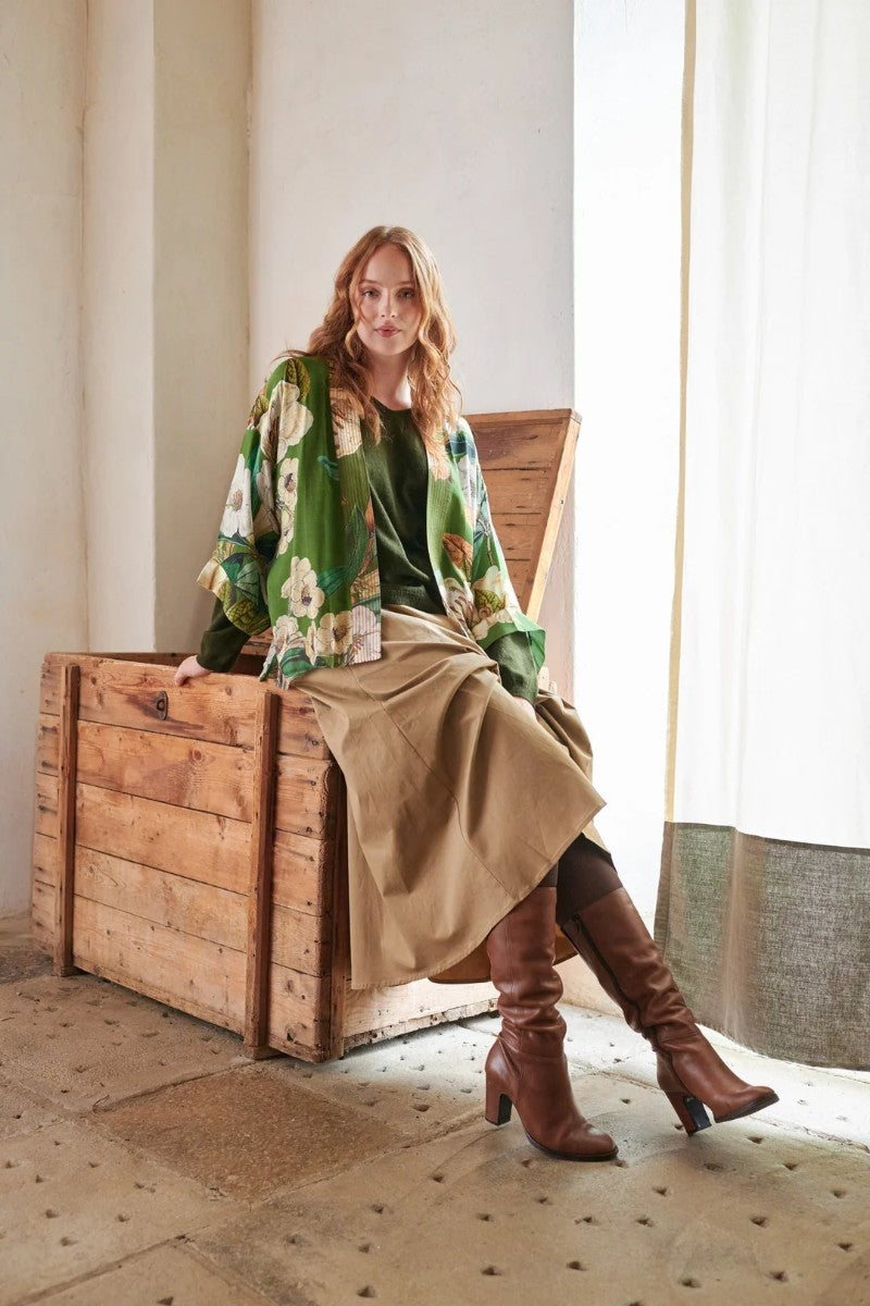 Kort kimono Rhodoleia Green - One hundred stars - Mönstrad - One - onekimrhodoleiagreen - One