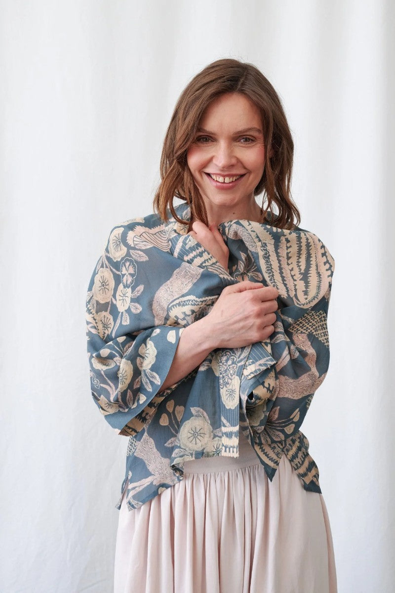 Kort kimono Rosa Blue