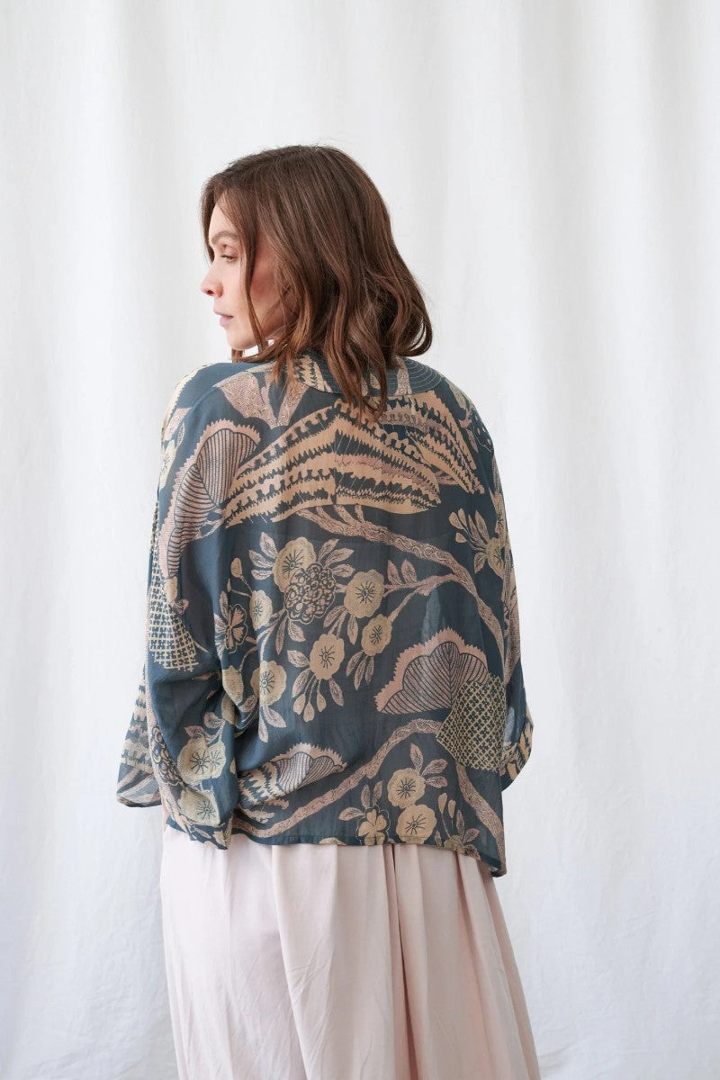 Kort kimono Rosa Blue