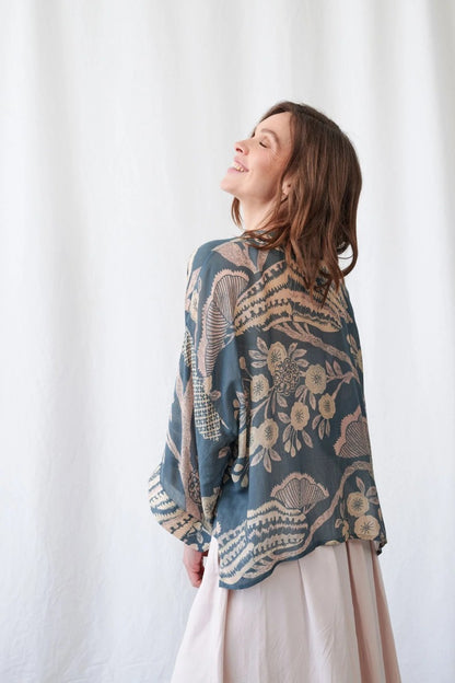 Kort kimono Rosa Blue