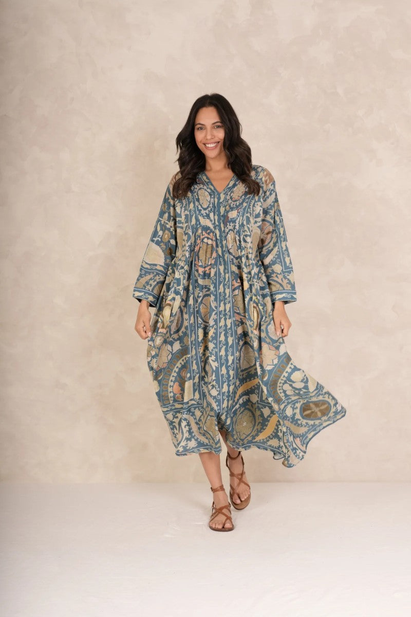 Pleat dress Susani Blue