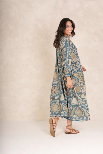 Pleat dress Susani Blue