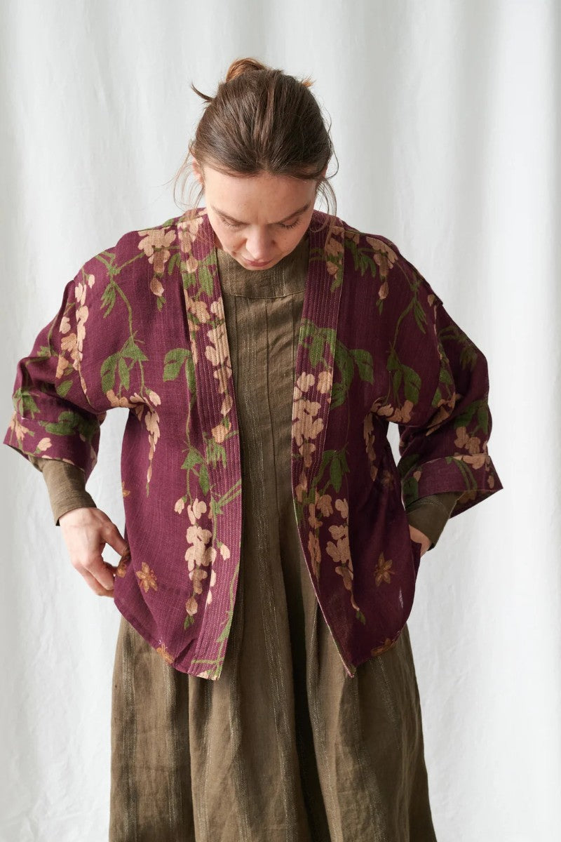 Kort kimono Wool Wisteria Plum