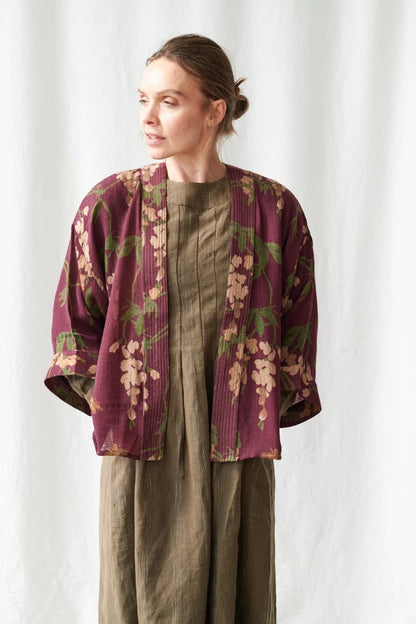 Kort kimono Wool Wisteria Plum