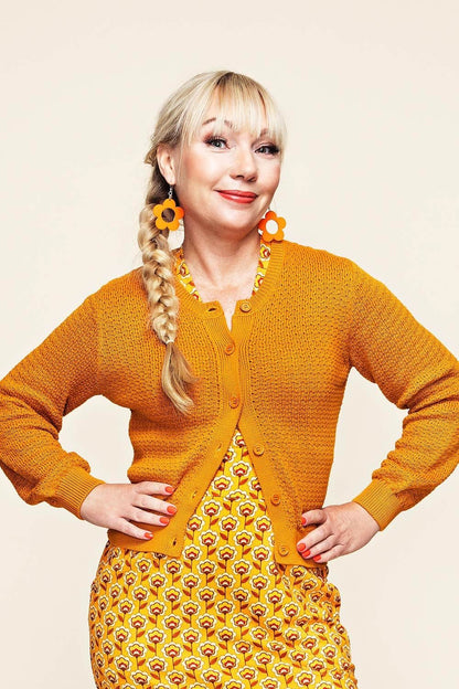 Sigrid cardigan - Cissi och Selma - Gul - XS - CoSsigridcardigan - senap - XS