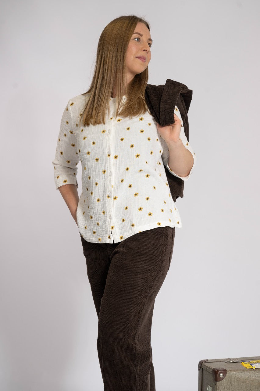 Kragblus i dubbel silduk