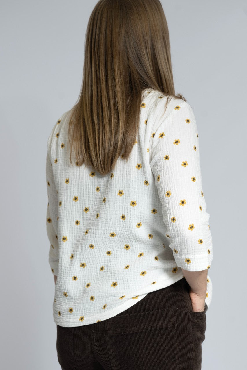 Kragblus i dubbel silduk