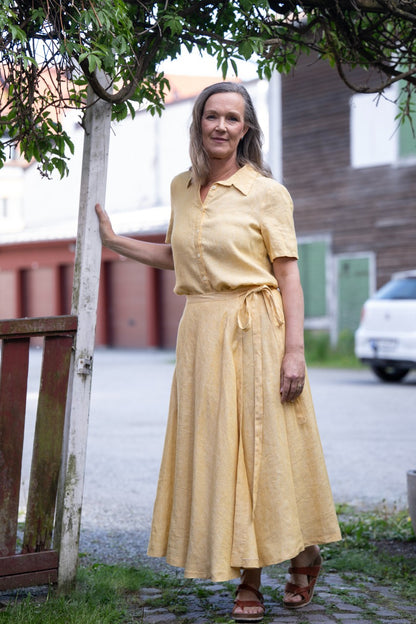 Linneblus med kort ärm