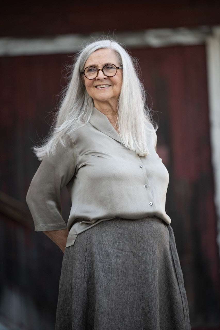 Blus i helsiden - Karin Sömmare - Beige - XS - 164D - cremegrå - XS