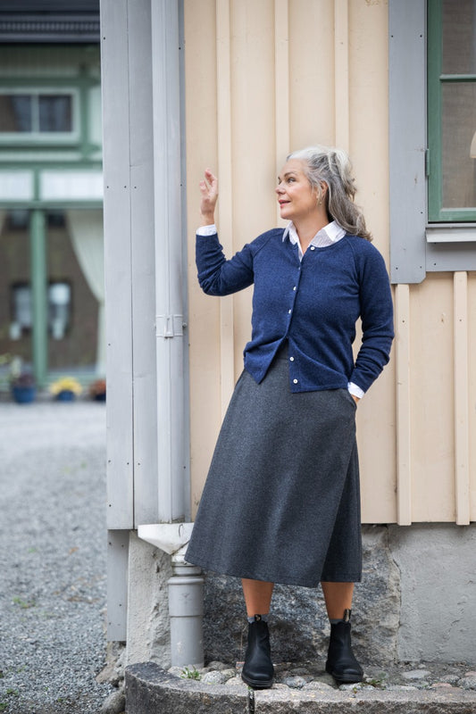Cashmerecardigan - BTF Copenhagen - Marin - XS - BTF50067 - midnbluemel - XS
