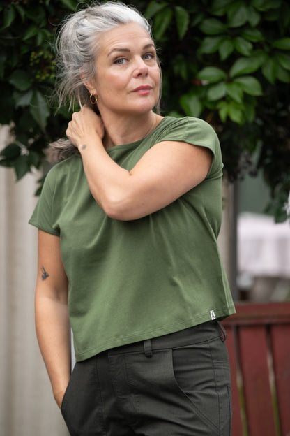 Tee Karen - Grobund - Grön - S - Gro1816 - mossgreen - S