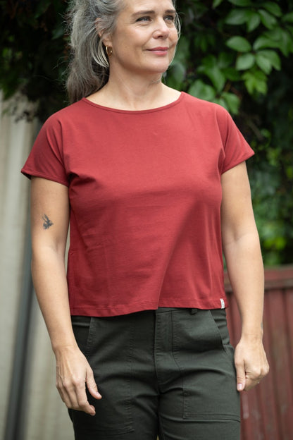Tee Karen - Grobund - Röd - S - Gro1816 - winered - S