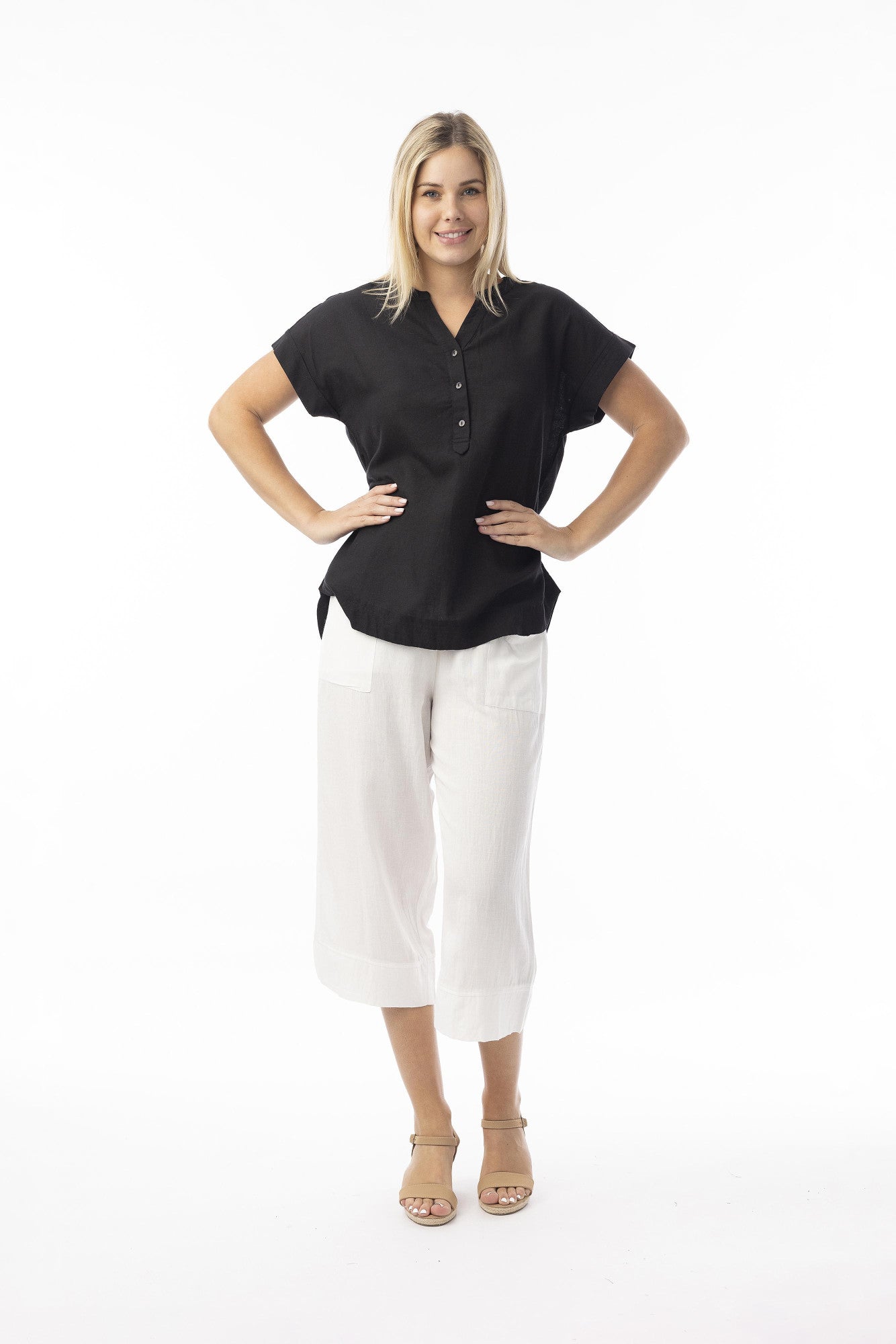 Top V - neck - Orientique - Svart - 40 - Orient62772 - svart - 40